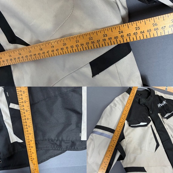 HWK Adventure Touring Motorcycle Jacket Men's Size XL Cream Black - Picture 12 of 12